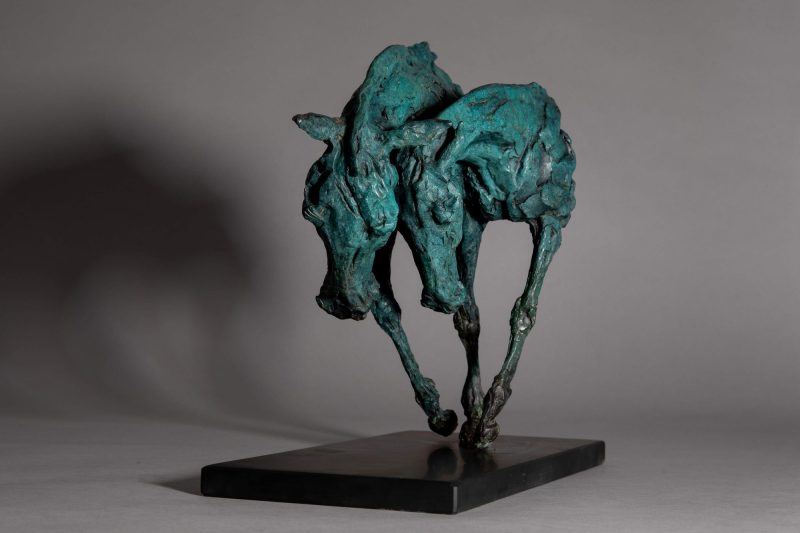 Sculpture - Bronze - Equestrian - Horse Heads 2