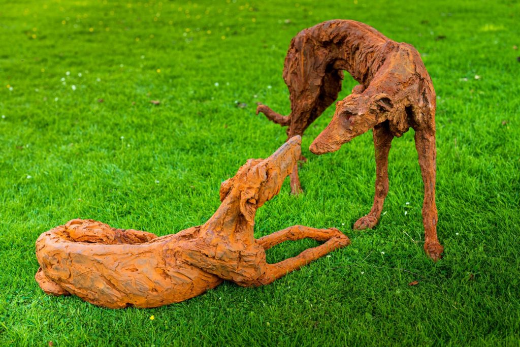 Greyhound Bronze animal sculpture Dog sculpture
